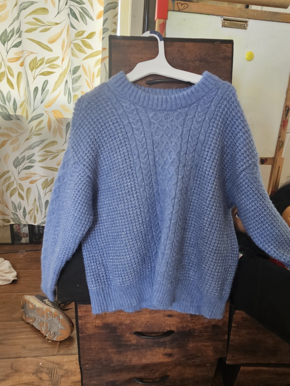 LC Lauren Conrad Light Blue Cable & Textured Knit Sweater